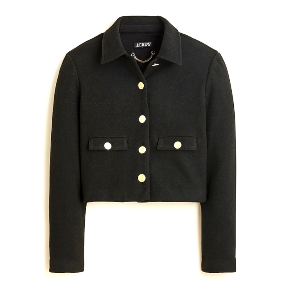 J. Crew Black Cropped Blazer Tailored Fit